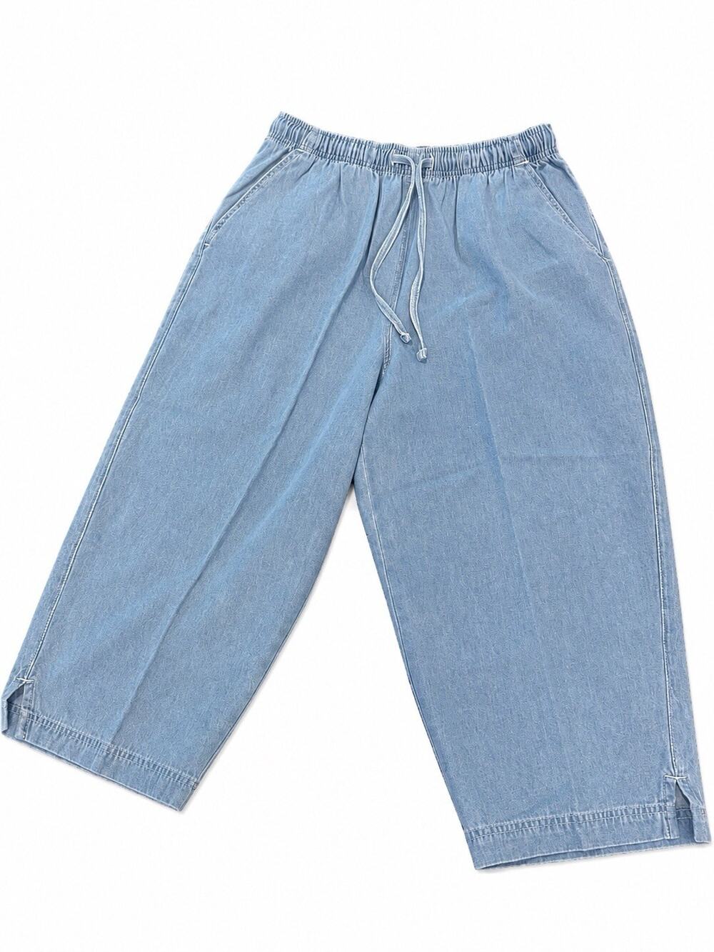 Erika & Co Women’s Light Wash Pull On Denim Pants Elastic Waist Large - Picture 1 of 8